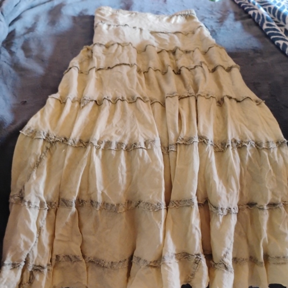 Solitaire Cream Tiered Maxi Skirt